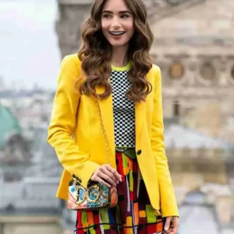 Emily in Paris Season 02 Lily Collins Yellow Blazer