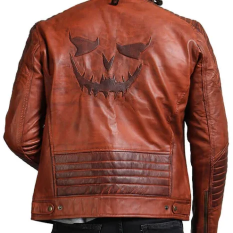 Brown Biker Scarecrow Leather Jacket