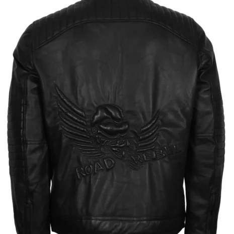 Skull With Wings Road Rebel Leather Biker Jacket