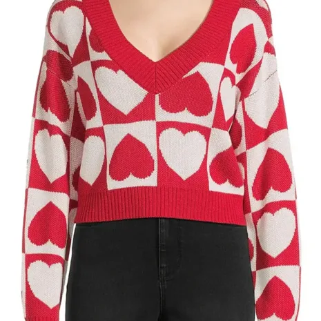 Valentine's Day Red and White Sweater