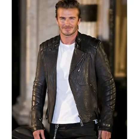 David Beckham Motorcycle Winter Leather Jacket