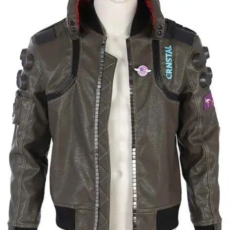Samurai Cyberpunk 2077 bomber leather jacket