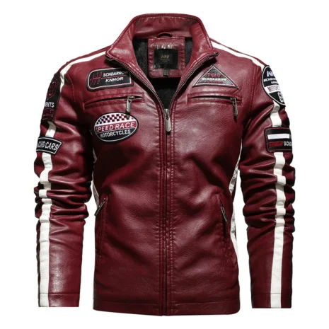 Racing Style Motorcycle Leather Jacket